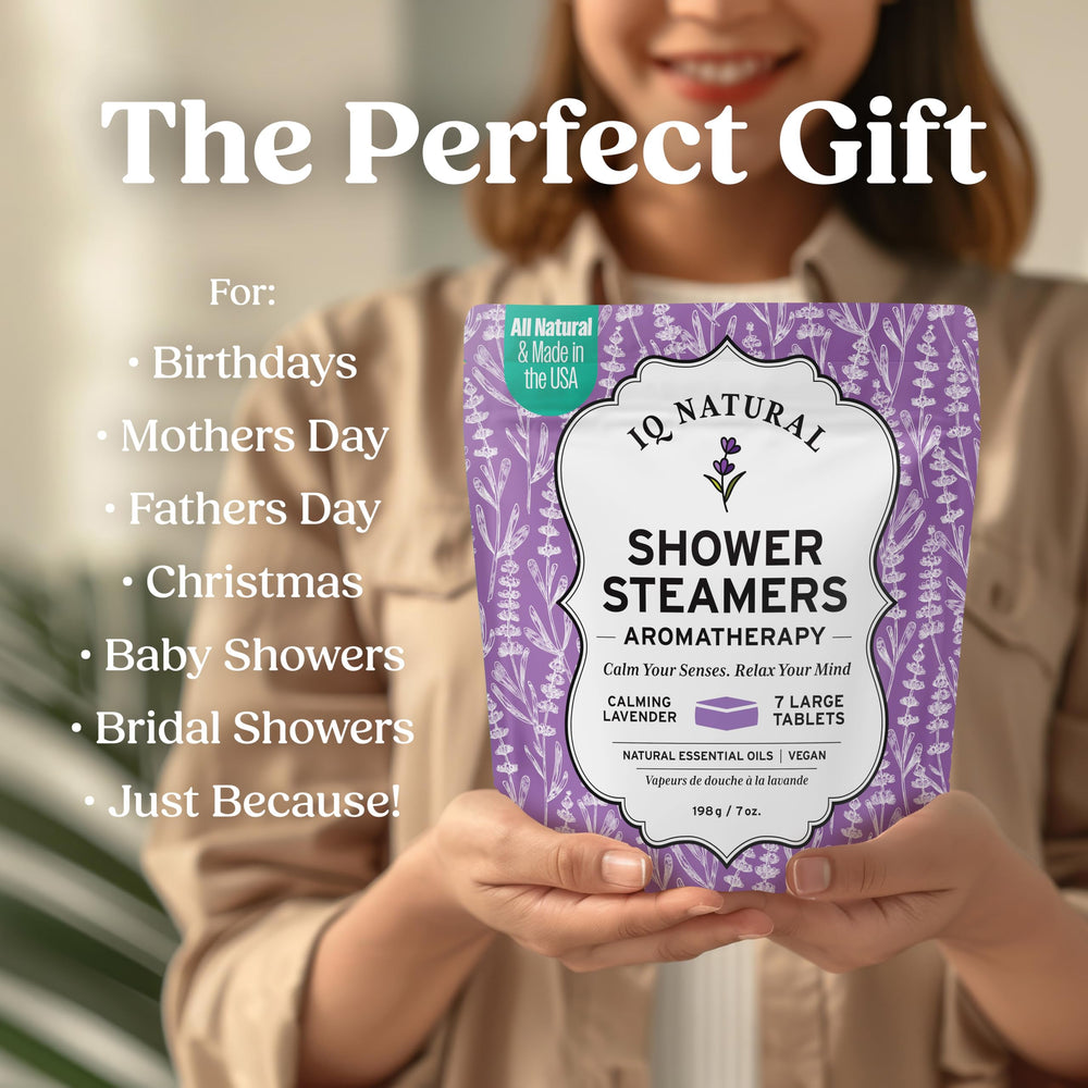 IQNATURAL shower bombs for aromatherapy-rich showers and mood lift