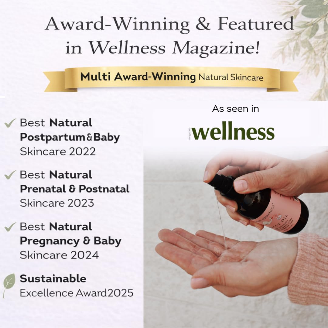 Irene Organics award badge signals trusted, award-winning pregnancy skincare.