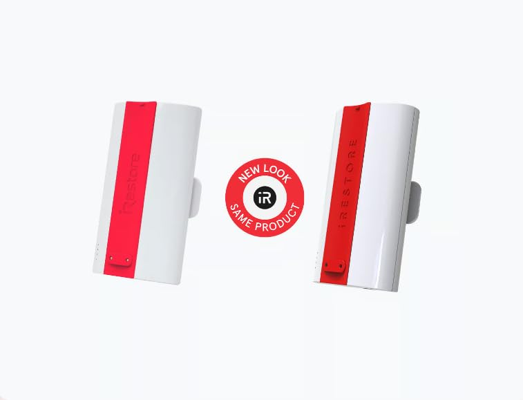iRestore battery pack shows LED status to help manage power.