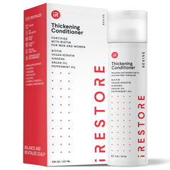 iRestore Biotin Hair Conditioner bottle highlighting hydrating formula for damaged hair