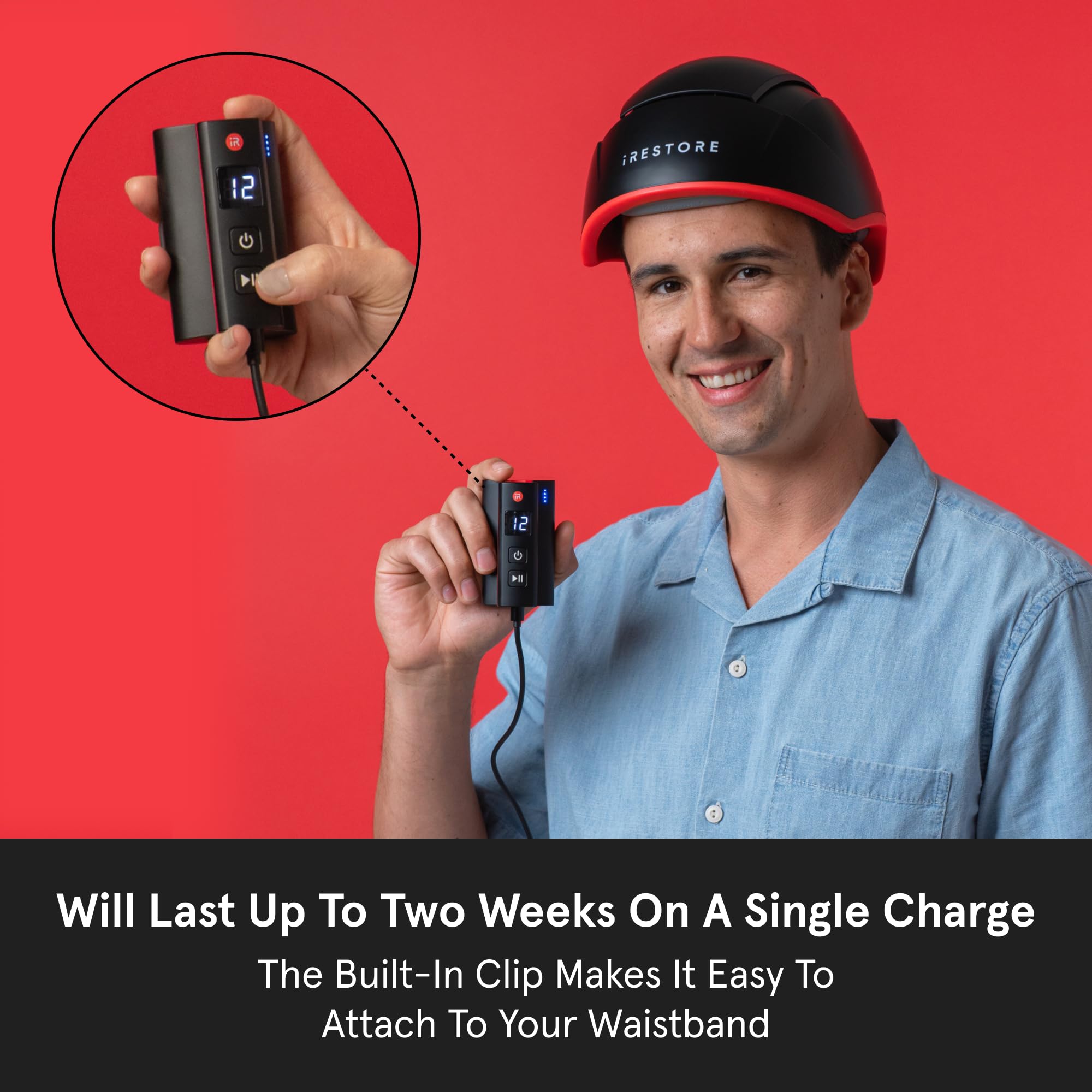 iRestore Elite rechargeable battery pack for cordless sessions