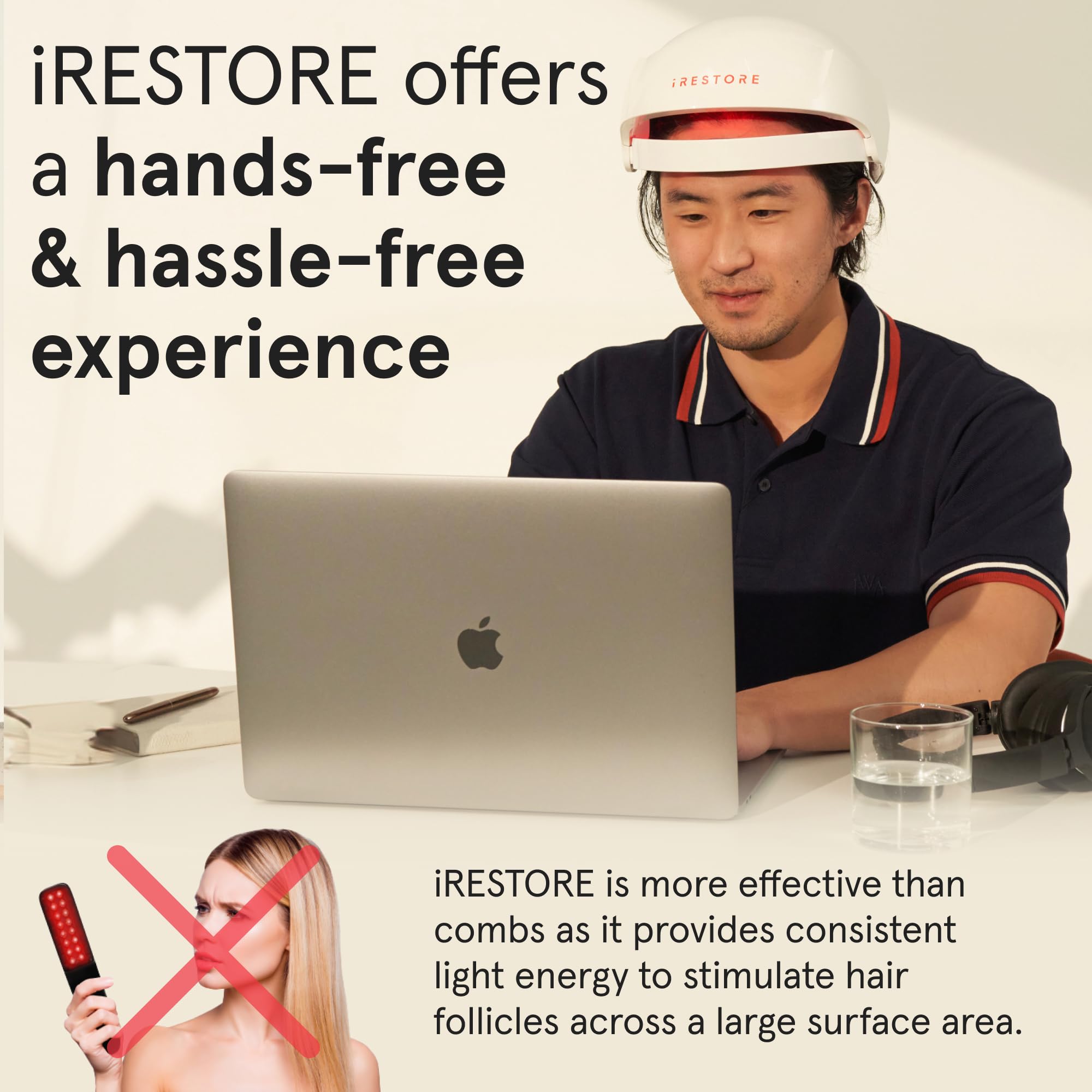 iRestore Essential hands-free design worn for seamless daily use