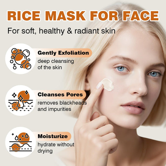 IREV Rice and Honey Glow Mask application demonstrates smooth spread for gentle exfoliation