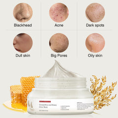 IREV Glow Mask close-up texture with rice bran and honey-rich formula