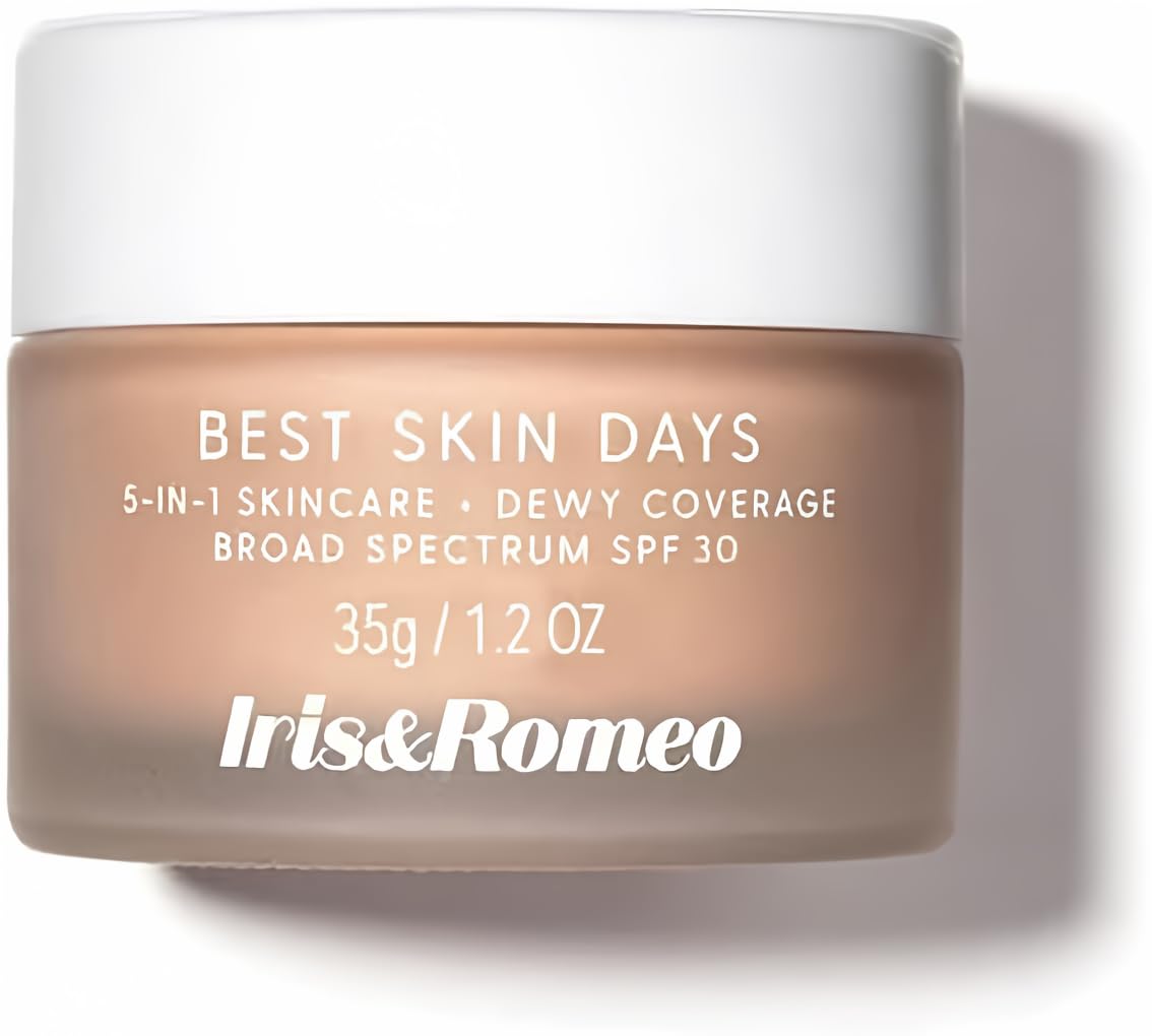 IRIS&ROMEO Best Skin Days SPF30 Shade 4 bottle with pump for easy application and hydration.