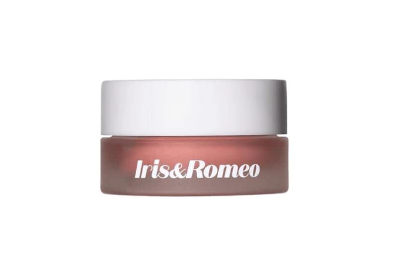 IRIS&ROMEO Power Peptide Lip Balm Nude lip swatch showing sheer color and hydration