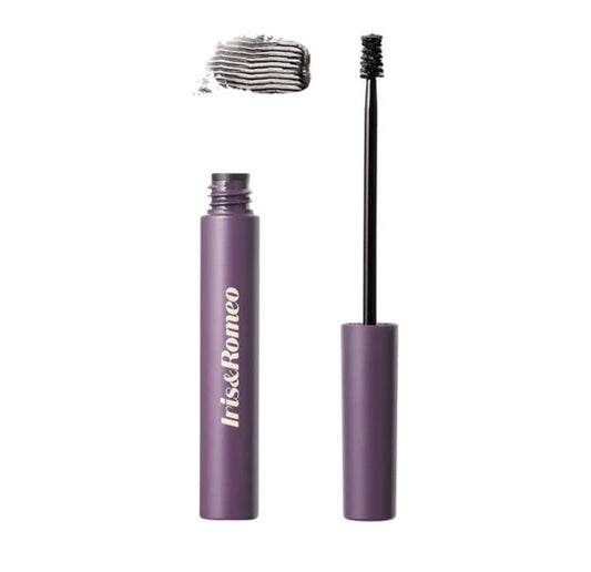 IRIS&ROMEO Brow Up thickening brow balm tube for natural definition and conditioning.
