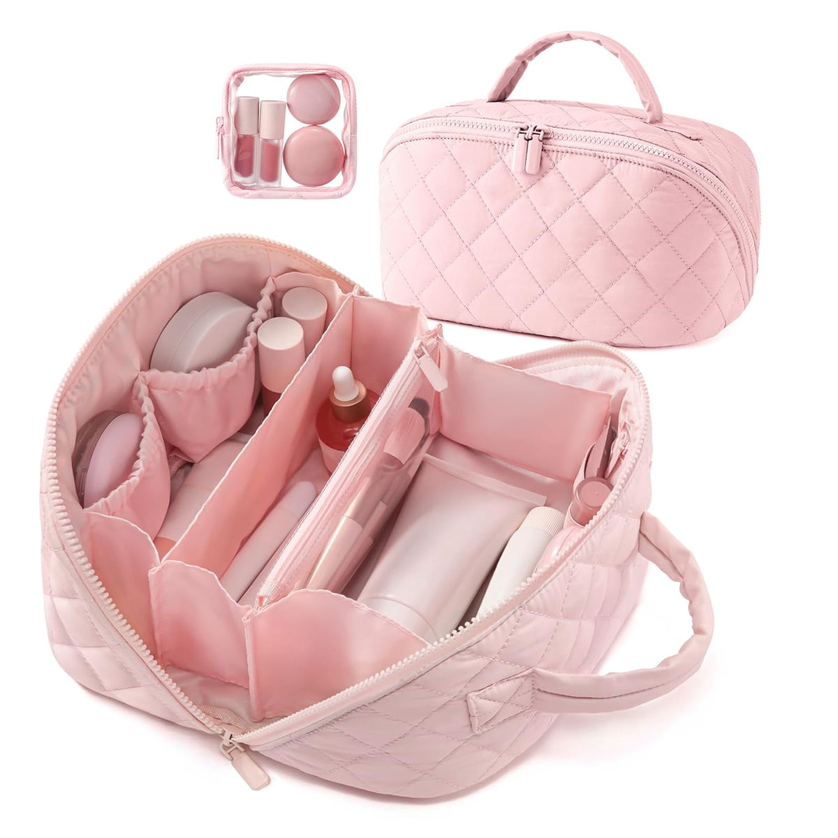 IrisCargo 2026 travel makeup bag open design for instant access to cosmetics.