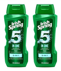 Irish Spring label closeup emphasizes fresh scent and gentle formula.