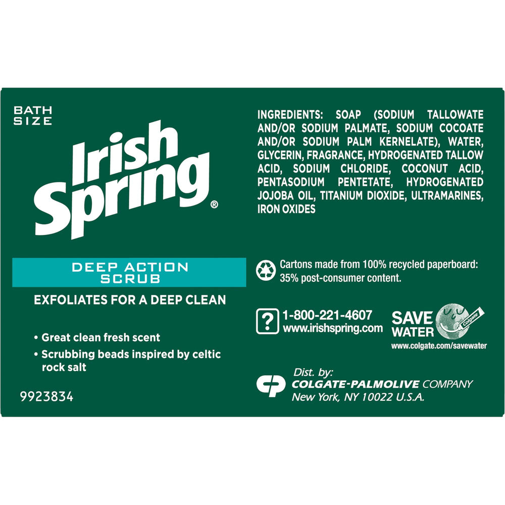 Irish Spring Clean Scrub bar soap pack of two showcases convenient daily use
