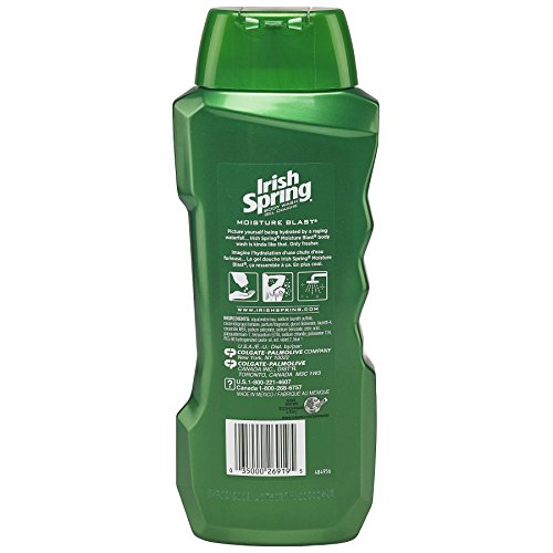 Irish Spring Moisture Blast lather-foam, rich cleansing foam for whole-body freshness.