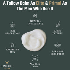 Iron Bull Tallow essential oil blend bottle conveys clean masculine scent.