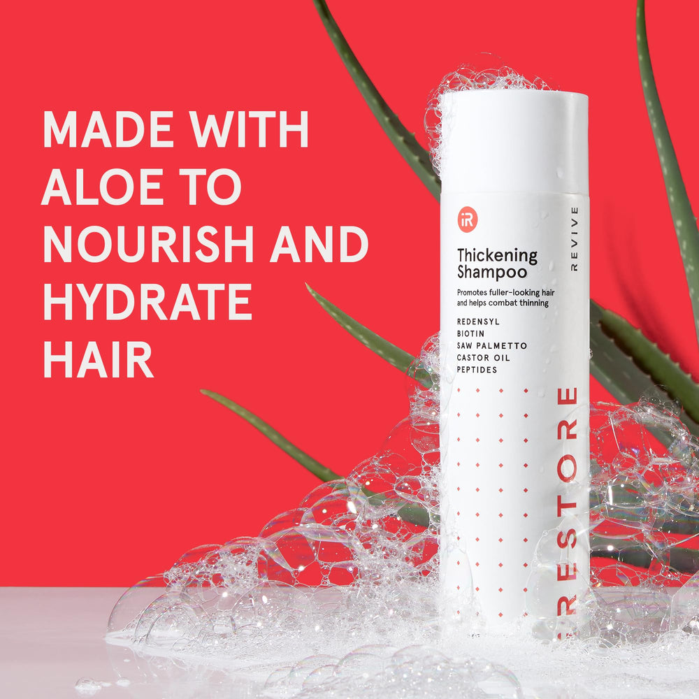 iRestore bottle highlights 1% Redensyl for thinning hair support