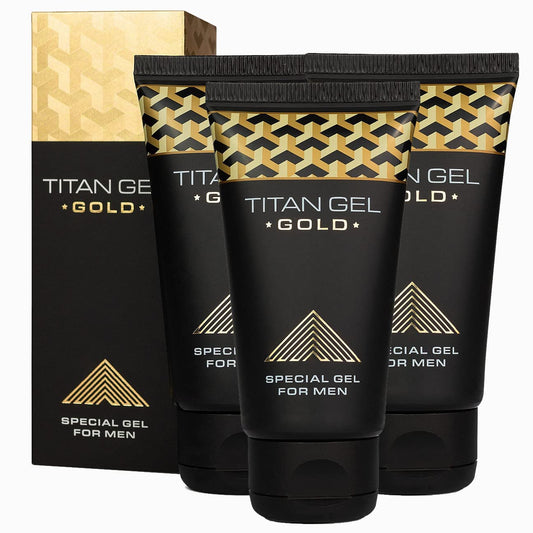 Irvy Titan Gel Gold bottle front showing premium formula for daily use