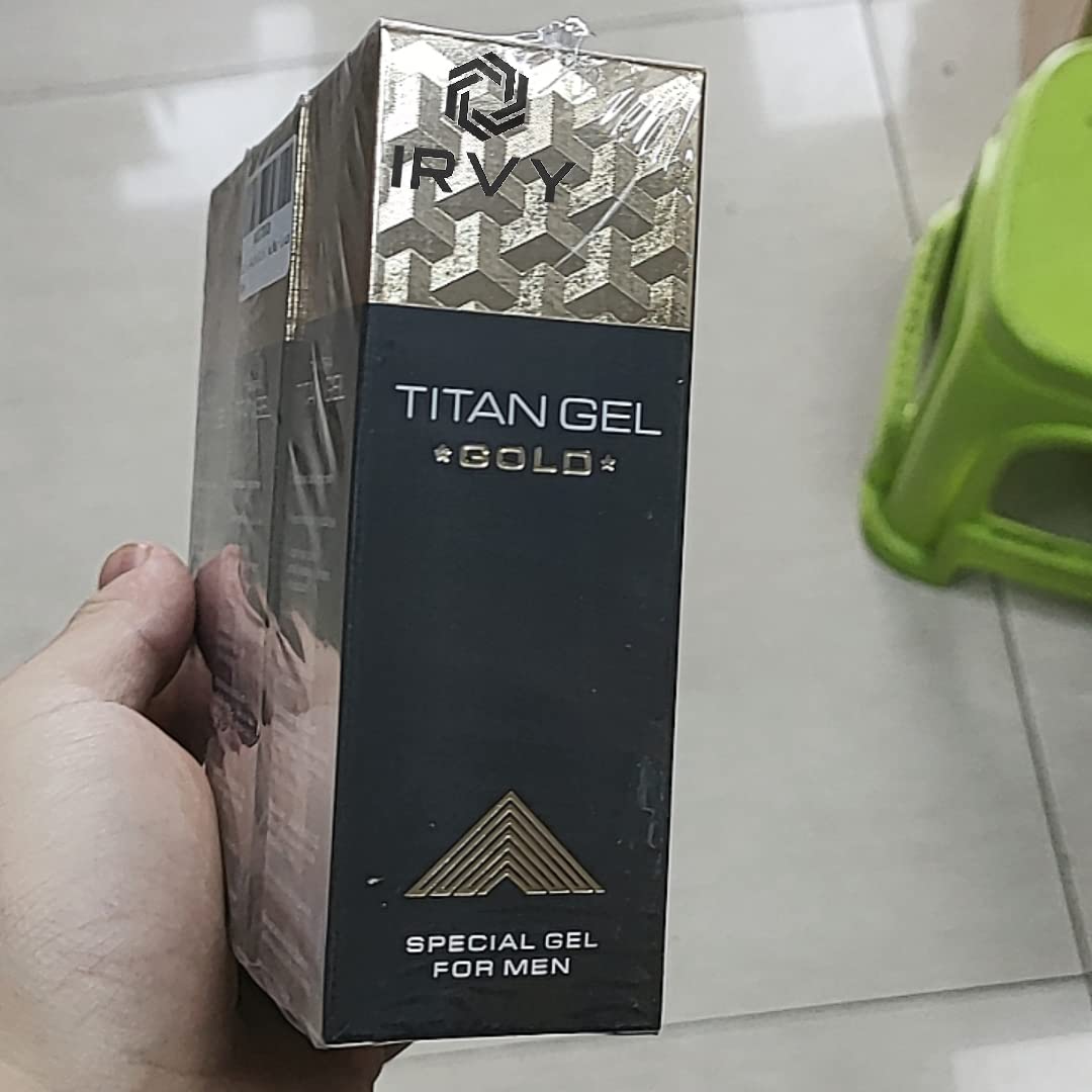 Irvy Titan Gel Gold lifestyle use suggesting a daily self-care ritual