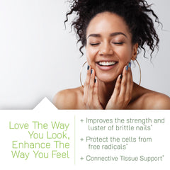 Irwin Naturals Longer, Stronger Hair and Nails pour shows easy-to-take capsules for regular use