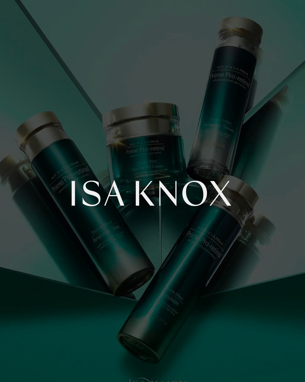 Isa Knox Age Focus Prime Double Effect Packaging Box highlights premium skincare kit.