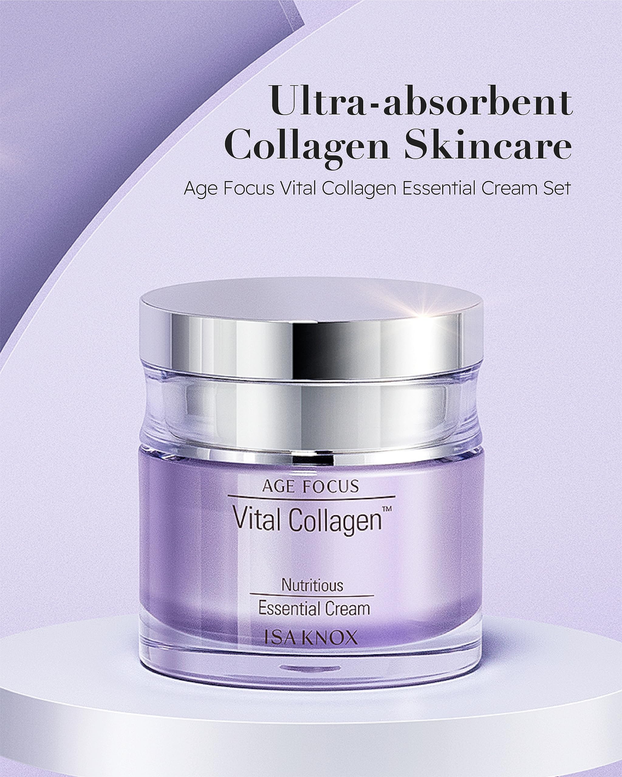Closeup of Isa Knox Vital Collagen cream texture on the jar