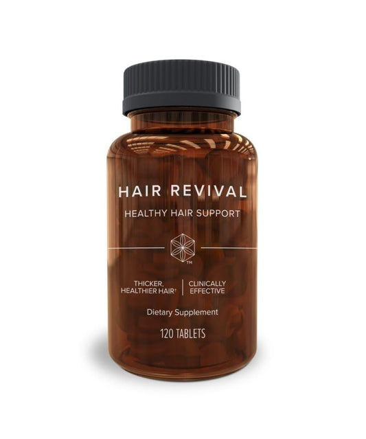Isagenix Hair Revival bottle front with logo and potential scalp nourishment.