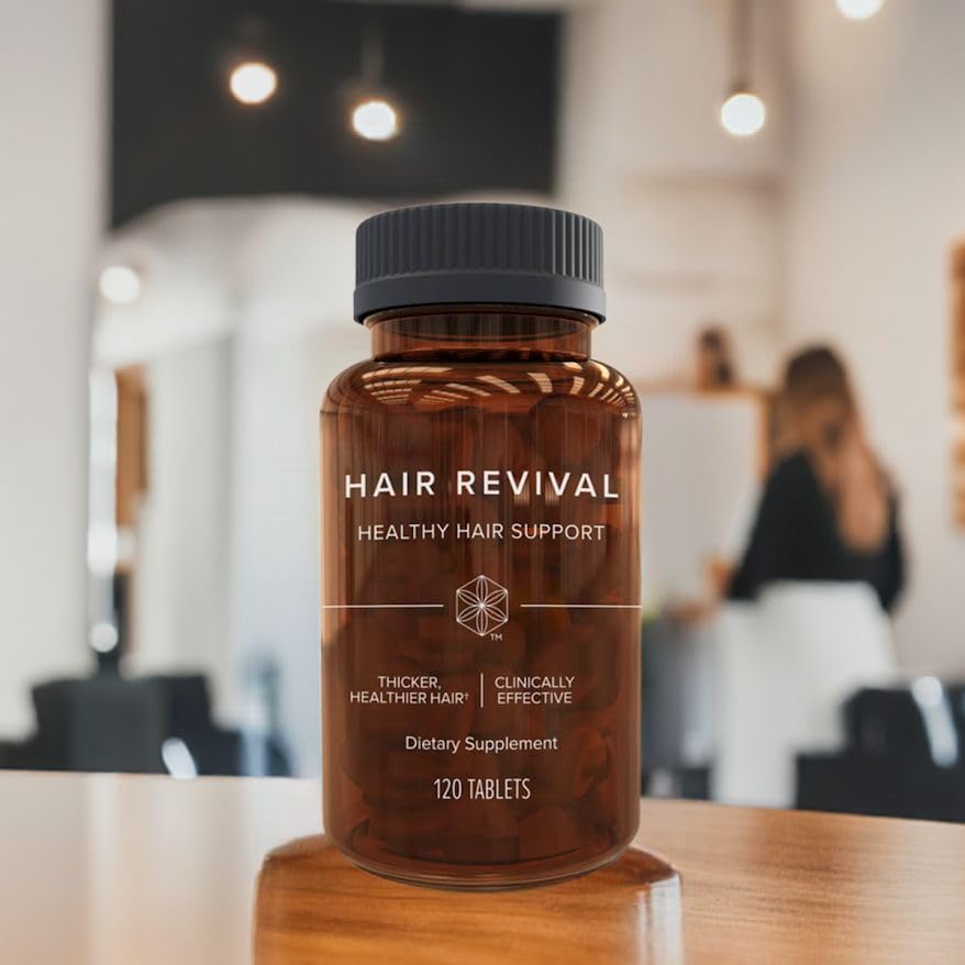 Isagenix Hair Revival tablets close-up highlighting capsules for daily use.