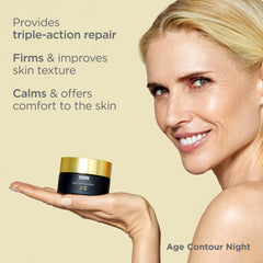 Swatch of ISDIN Age Contour Night Cream on skin for even tone and radiance.