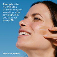 ISDIN Eryfotona Ageless bottle beside moisturizer for a complete routine.