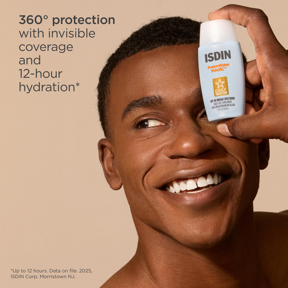 ISDIN Fusion Water MAGIC creamy texture glides onto skin with hydration.