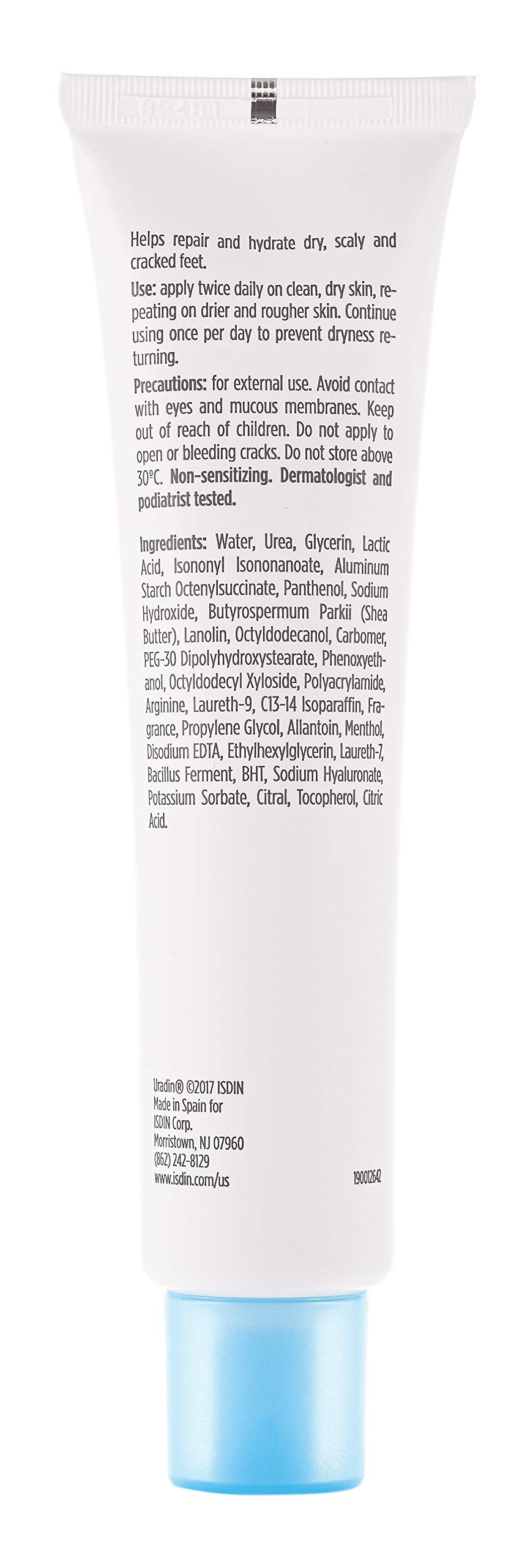 ISDIN Uradin Podos Gel Oil with hyaluronic acid supports moisture retention.