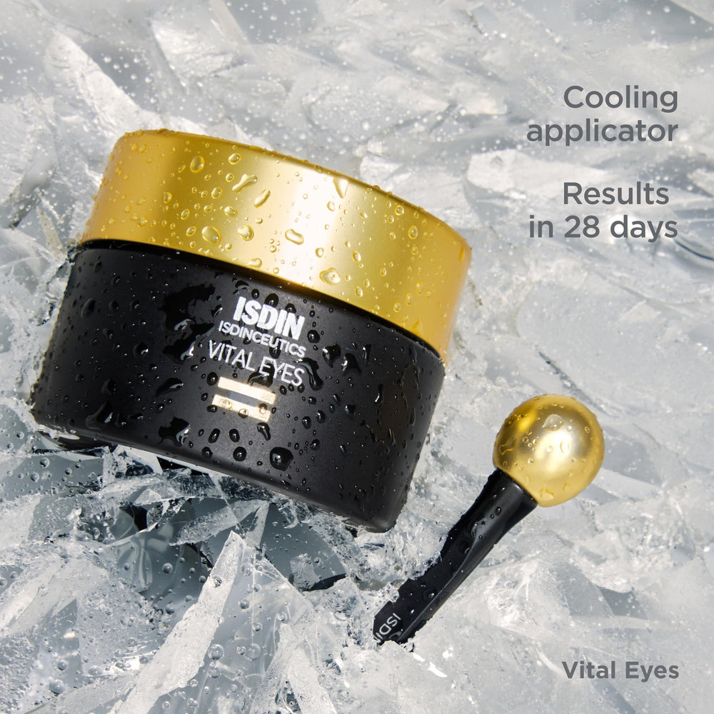 ISDIN Vital Eyes packaging tube presented for premium nightly eye care