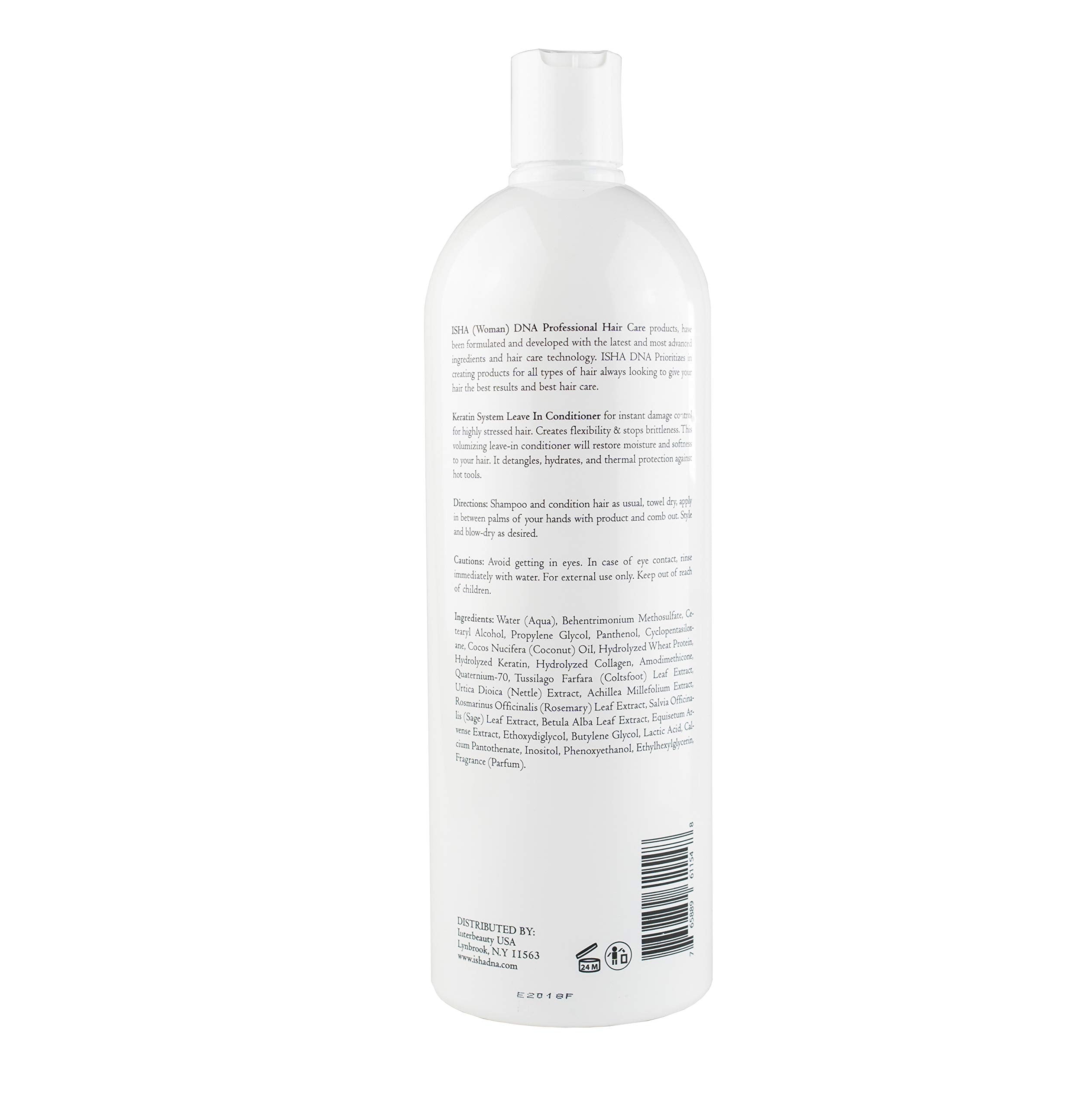 ISHA DNA Keratin Leave-In Conditioner pump pour for easy application and detangling