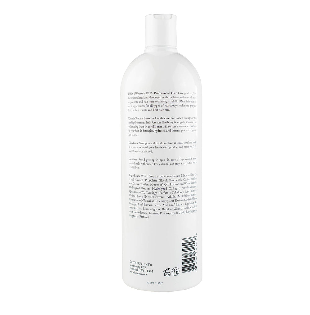 ISHA DNA Keratin Leave-In Conditioner pump pour for easy application and detangling