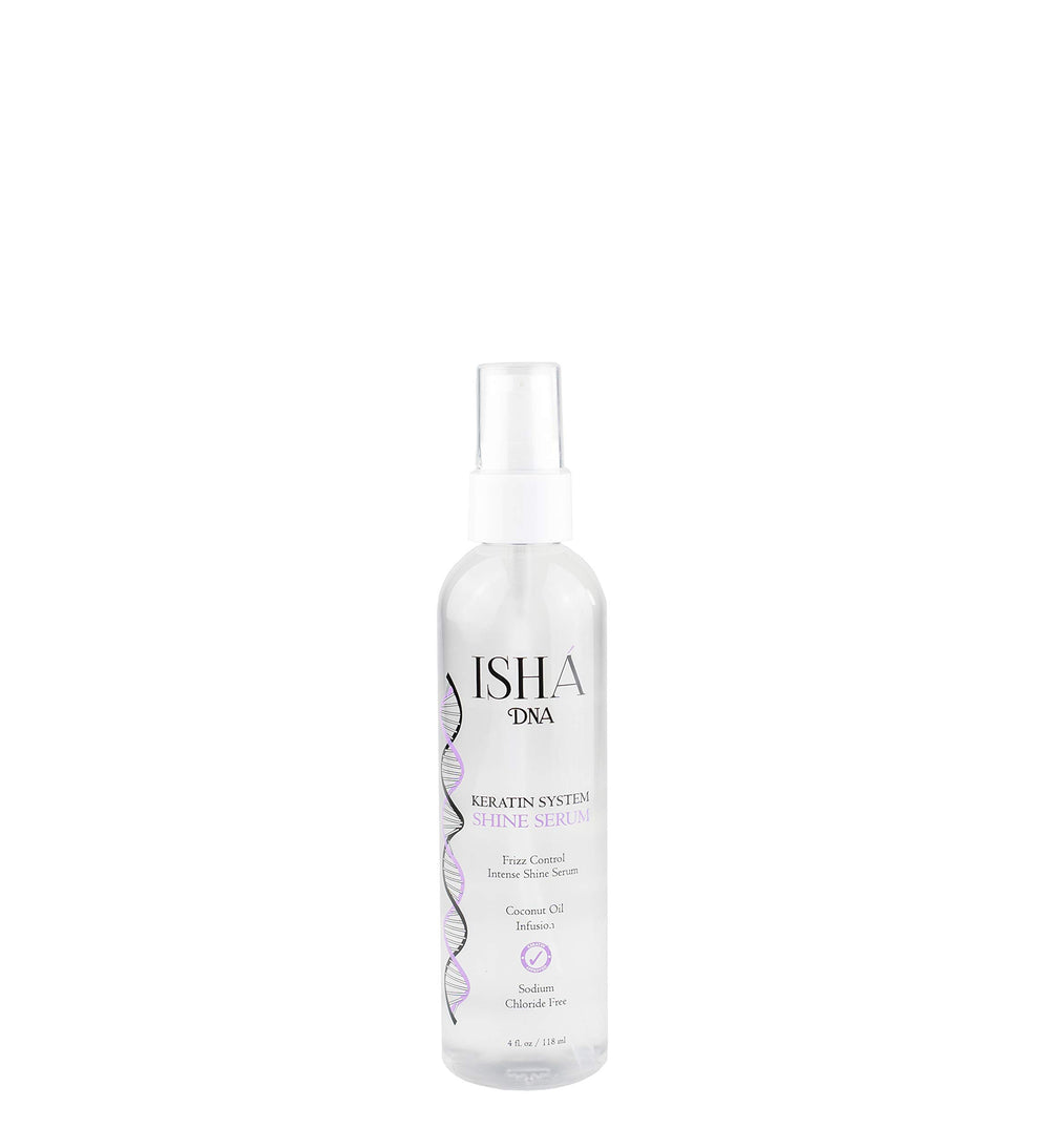 ISHA DNA Keratin Treatment System serum bottle for frizz control and instant shine
