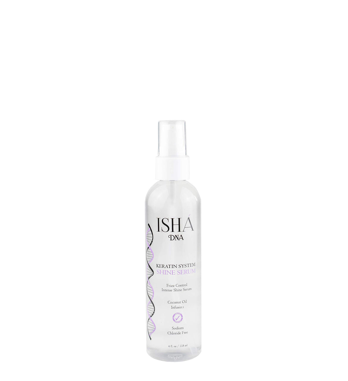 ISHA DNA Keratin Treatment System serum bottle for frizz control and instant shine