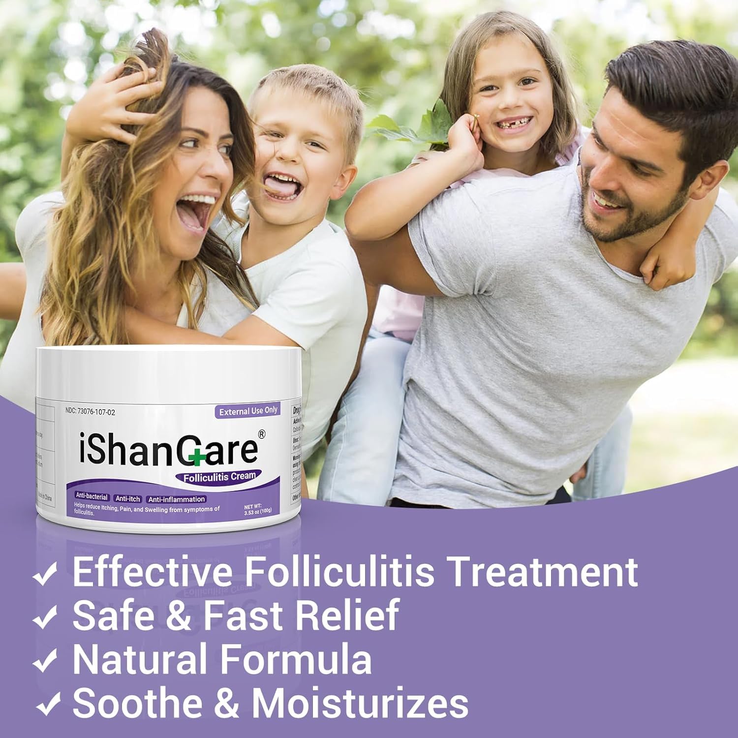 ishancare soft smooth skin after application close-up.