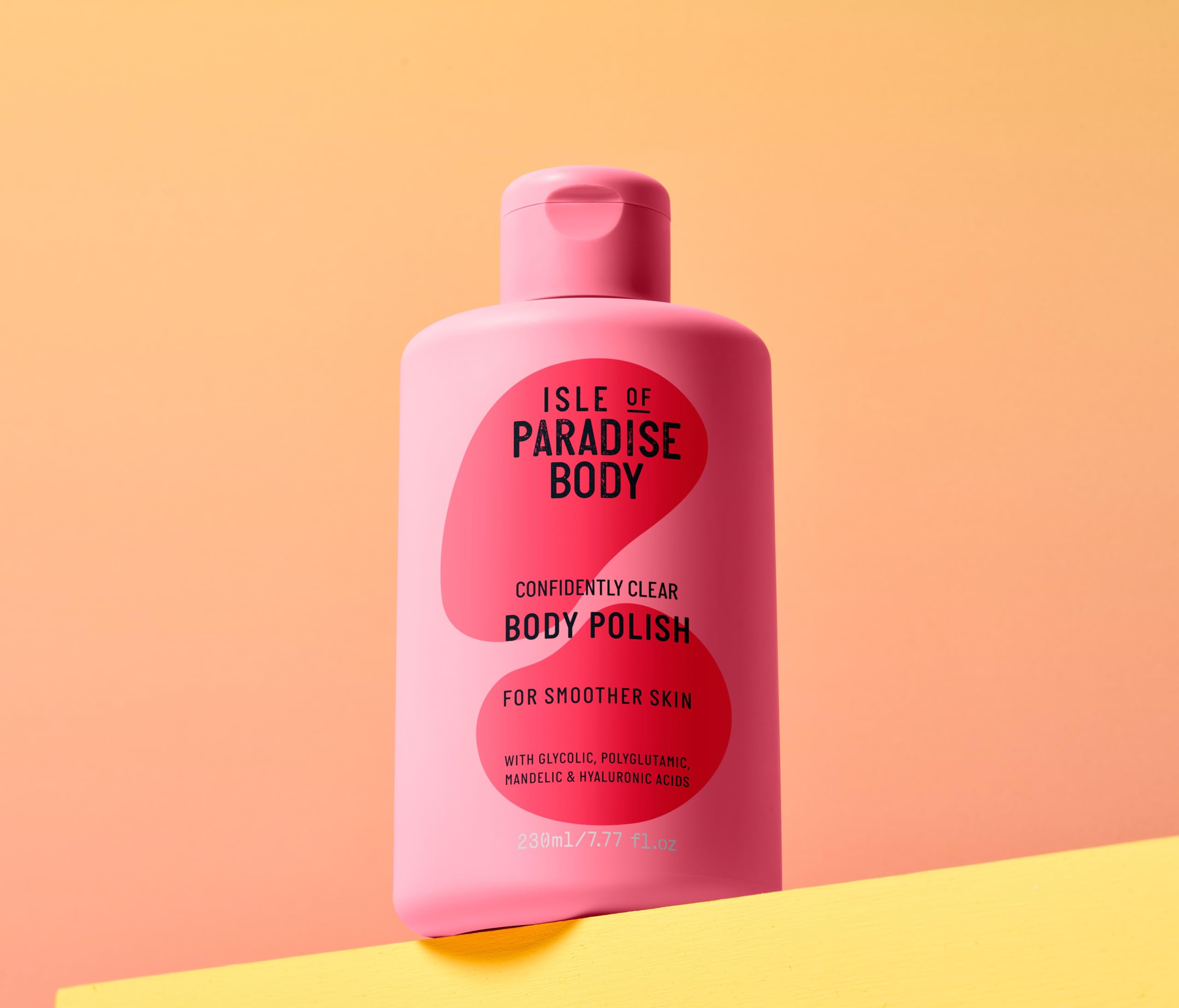 Close-up of Isle of Paradise Confidently Clear Body Polish texture with fine exfoliants for even coverage.