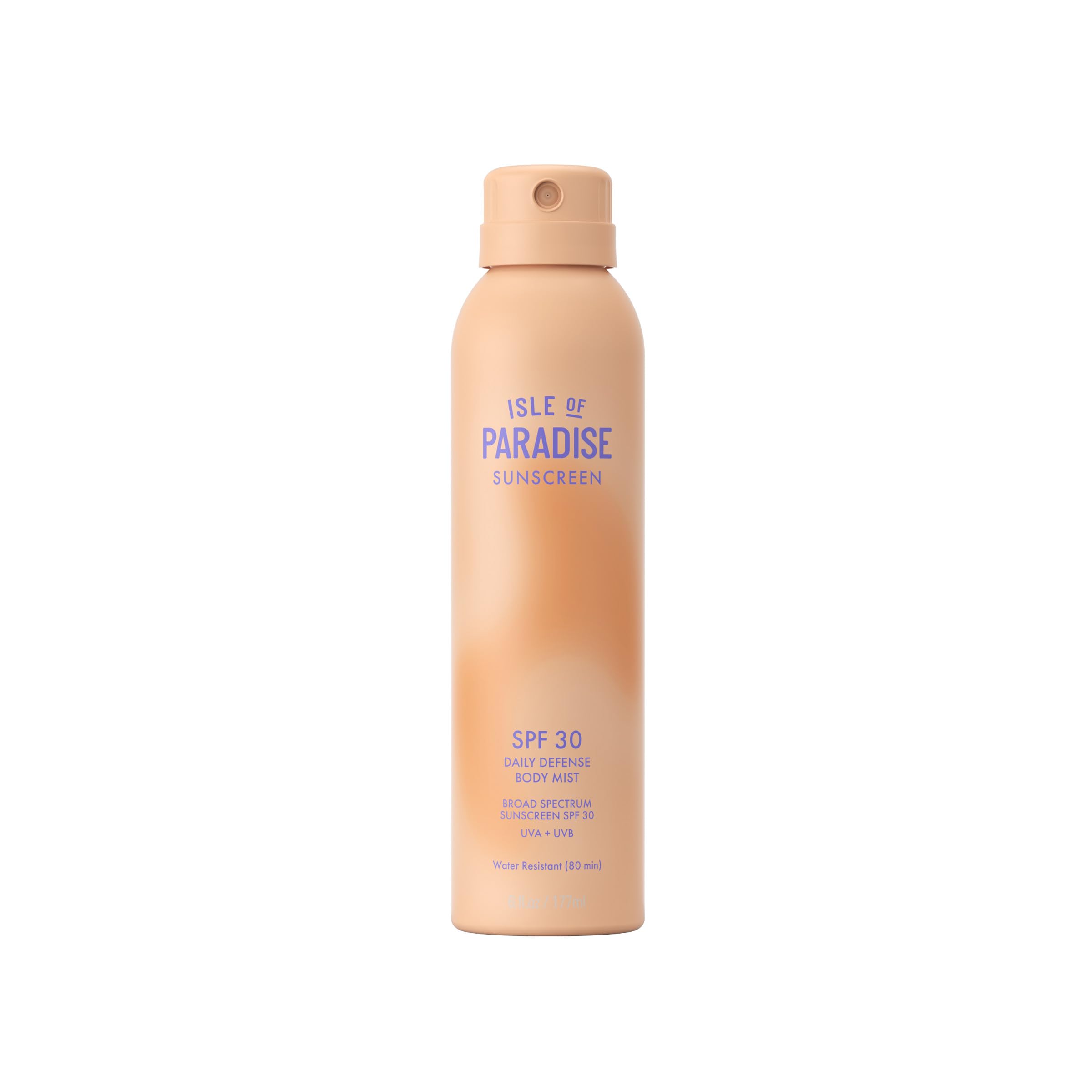 Isle of Paradise Daily Defense bottle front with SPF 50 and lightweight finish.