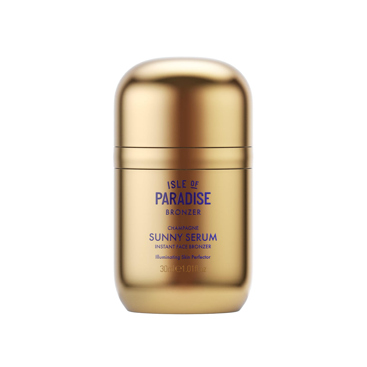 Isle of Paradise Sunny Serum Champagne bottle closeup for easy at-home self-tanning.