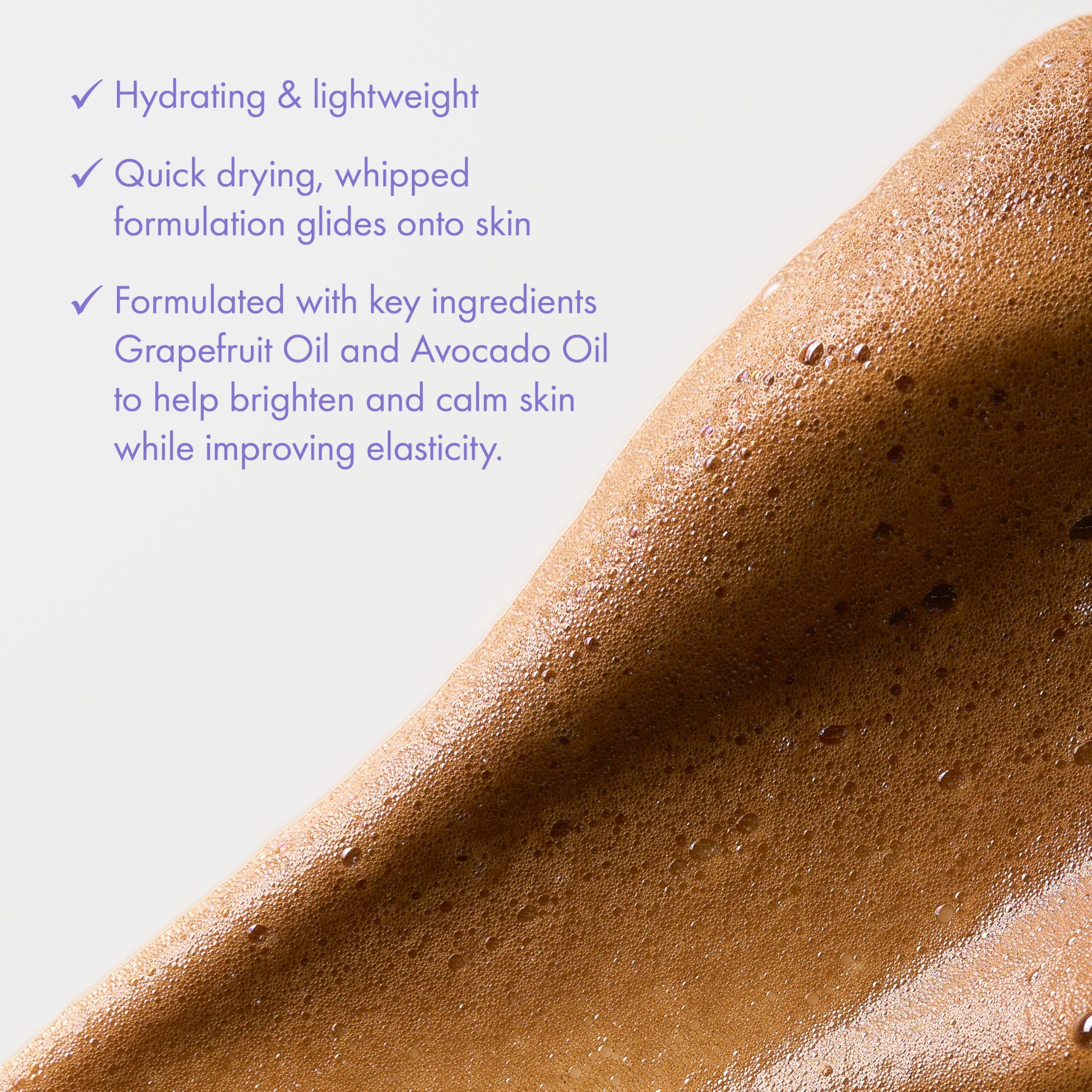 Isle of Paradise tinted self tanning mousse dries quickly for a comfortable bronze.