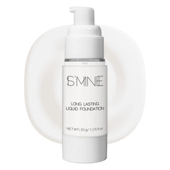IS'MINE white liquid foundation bottle-pump for mess-free dispensing.