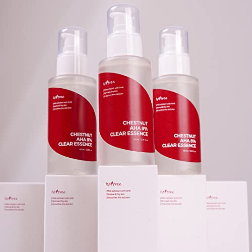 ISNTREE Chestnut AHA 8% Clear Essence eco-friendly packaging note.