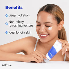 IsNtree gel application shows quick absorption suitable for oily skin and makeup prep.