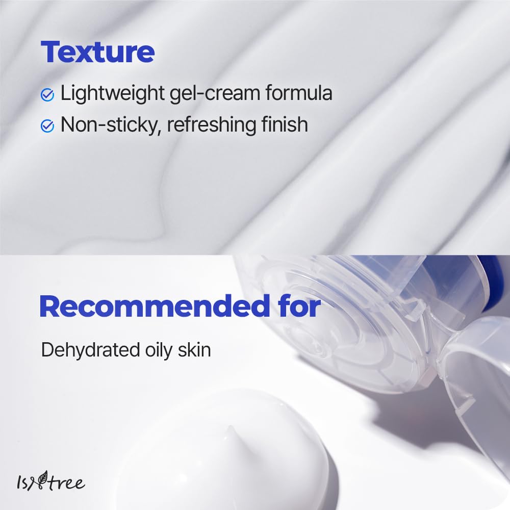 IsNtree Hyaluronic Acid blend highlights multi-depth hydration within the gel cream.