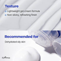 IsNtree Hyaluronic Acid blend highlights multi-depth hydration within the gel cream.