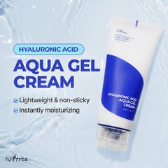 Texture swatch reveals refreshing, non-greasy absorption of IsNtree Aqua Gel Cream.