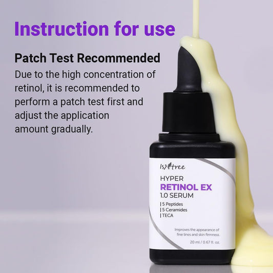 IsNtree Hyper Retinol EX serum dropper dispenses precise nightly drops.