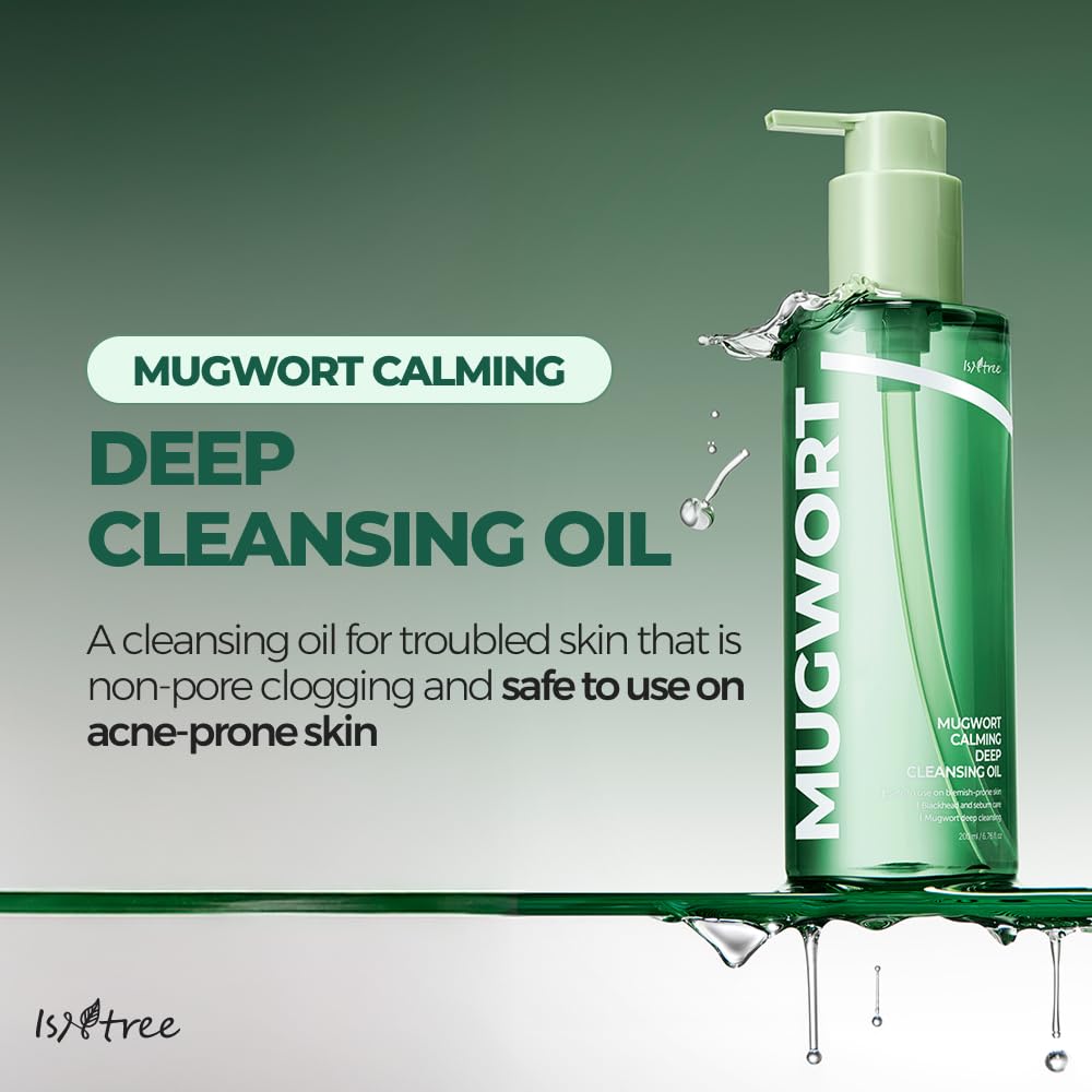 IsNtree Mugwort makeup removal closeup highlights gentle makeup breakdown without irritation