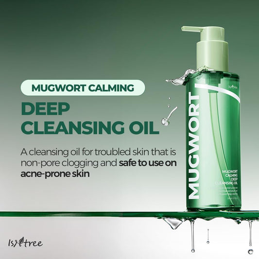 IsNtree Mugwort makeup removal closeup highlights gentle makeup breakdown without irritation