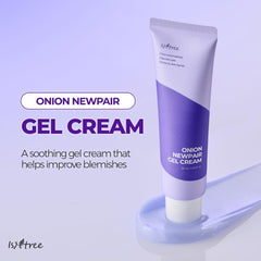 IsNtree Onion Newpair Gel Cream texture close-up reveals a light gel.