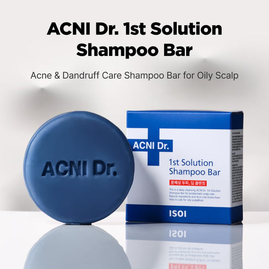Close-up of ISOI ACNI Dr. 1st Solution Bar texture highlighting solid form
