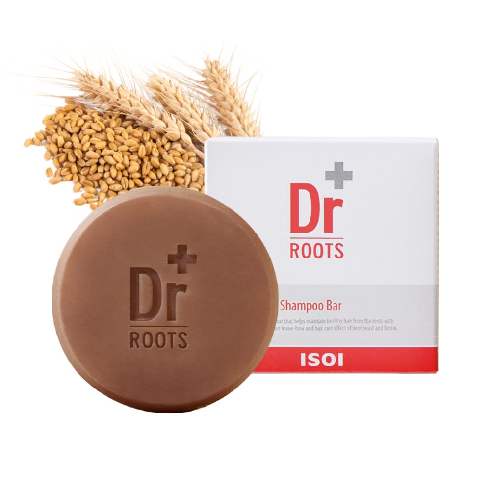 ISOI Dr Roots shampoo bar lather close-up shows rich foam for a gentle cleanse.